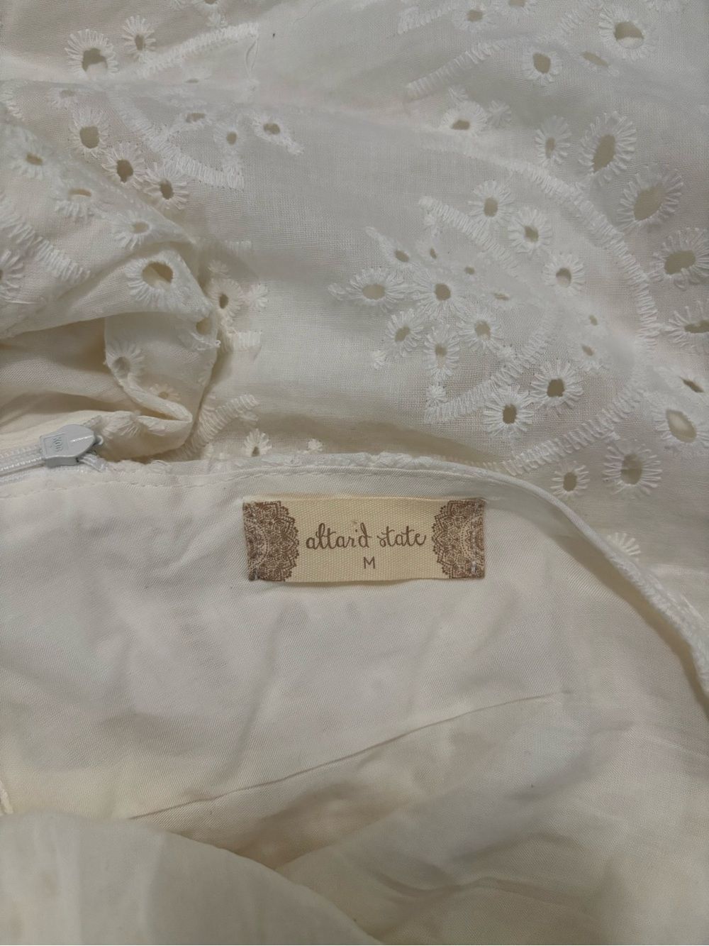 White Eyelet V-Neck Maxi Dress - Picture 5 of 6